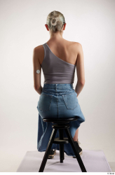 Woman White Slim Female Studio Poses